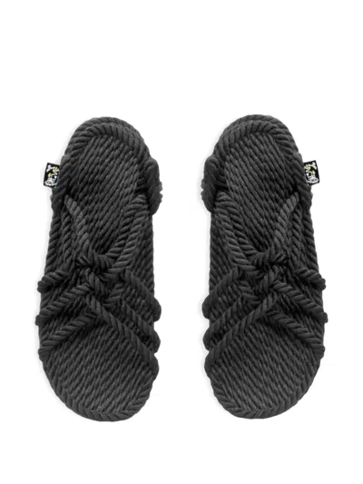 Nomadic State Of Mind Rope-woven Flat Sandals In Black
