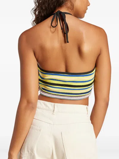 Adidas Originals Striped Halter Top In Multi