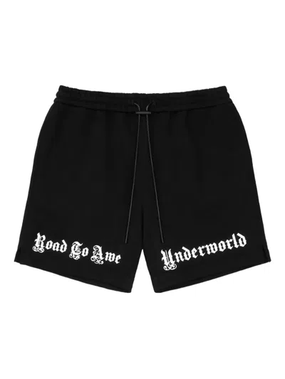 Rta Embroidered-logo Shorts In Black