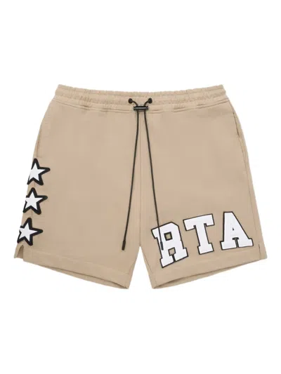 Rta Star-applique Logo Shorts In Neutral