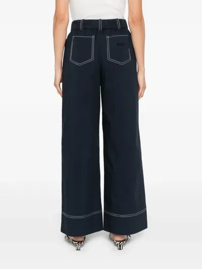 Maje Wide-leg Trousers In Blue