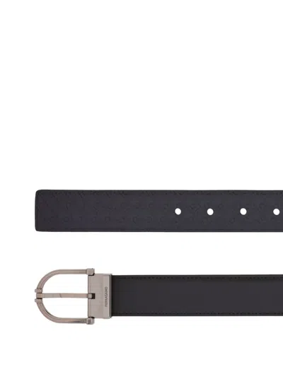 Ferragamo Double-sided Adjustable Belt In Black