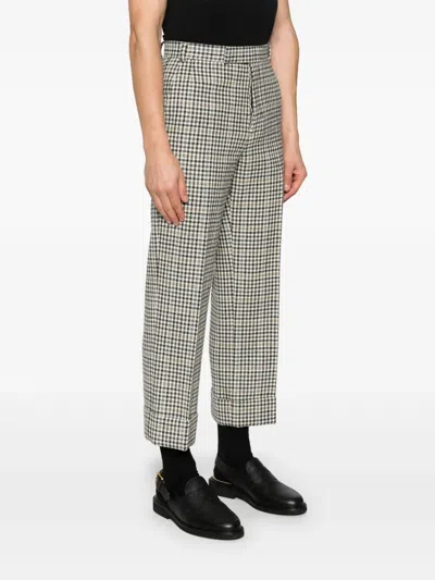 Thom Browne Gunclub-check Tweed Trousers In Gray