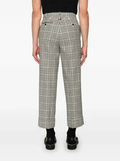 Thom Browne Gunclub-check Tweed Trousers In Gray