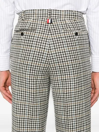 Thom Browne Gunclub-check Tweed Trousers In Gray
