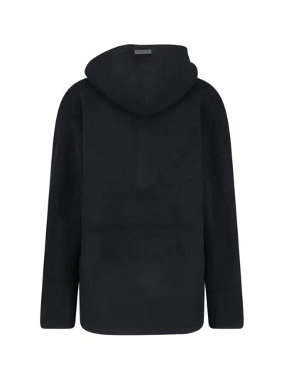 Fear Of God Merino Polo Hoodie Knitwear Black In Black