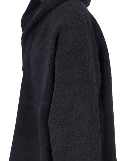 Fear Of God Merino Polo Hoodie Knitwear Black In Black