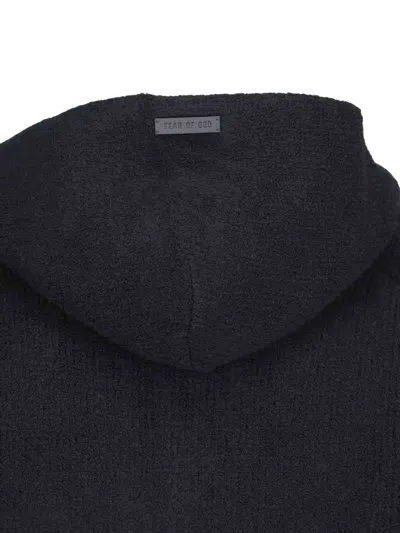 Fear Of God Merino Polo Hoodie Knitwear Black In Black