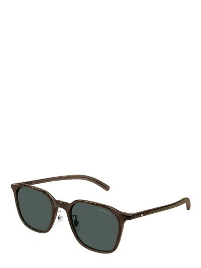 Montblanc Eyewear Square Frame Sunglasses In Blue