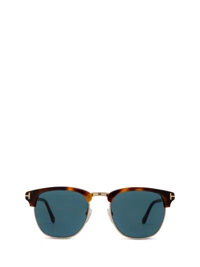 Tom Ford Eyewear Henry Round Frame Sunglasses In Blue