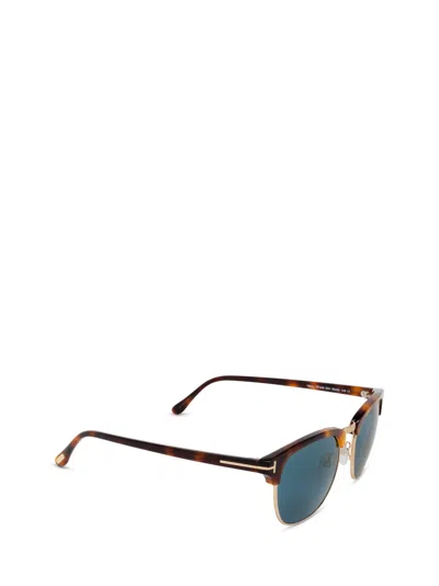Tom Ford Eyewear Henry Round Frame Sunglasses In Blue