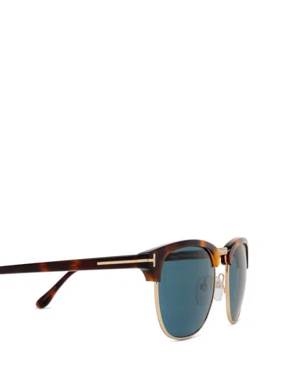 Tom Ford Eyewear Henry Round Frame Sunglasses In Blue