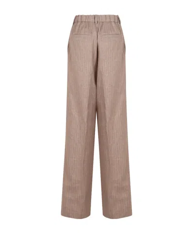 Herno Linen And Cotton Trousers In Neutral