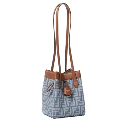 Fendi Blue Denim-effect Ff Jacquard Transformable Mini-bag