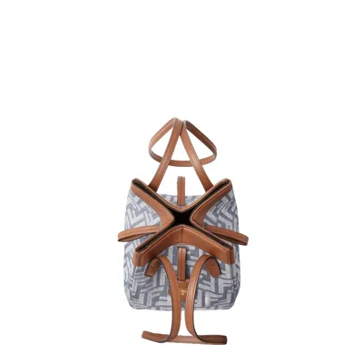 Fendi Blue Denim-effect Ff Jacquard Transformable Mini-bag