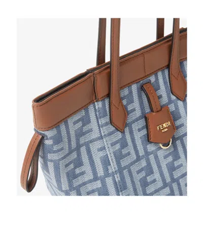 Fendi Blue Denim-effect Ff Jacquard Transformable Mini-bag