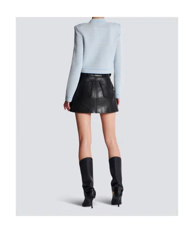 Balmain Knit Cardigan In Blue