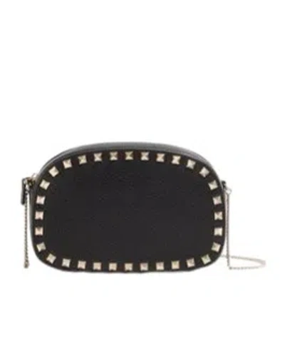 Valentino Garavani Valentino Rockstud Mini Grainy Leather Crossbody In Black