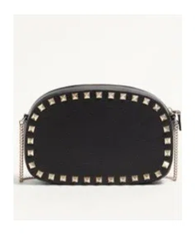 Valentino Garavani Valentino Rockstud Mini Grainy Leather Crossbody In Black