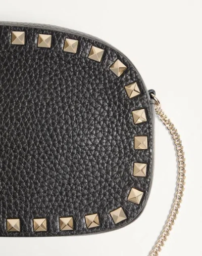 Valentino Garavani Valentino Rockstud Mini Grainy Leather Crossbody In Black