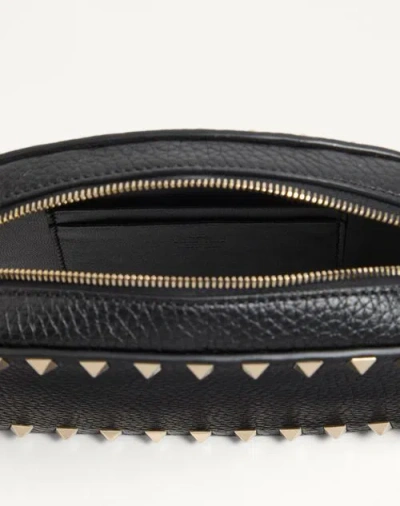 Valentino Garavani Valentino Rockstud Mini Grainy Leather Crossbody In Black