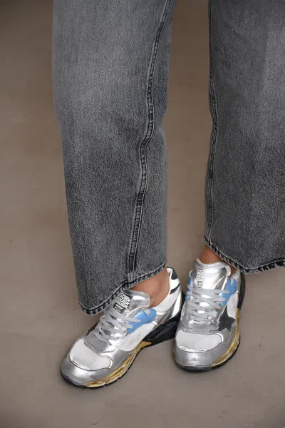 Haikure 'korea' Grey Jeans With Faded Effect And Logo Patch On The Back In Gray