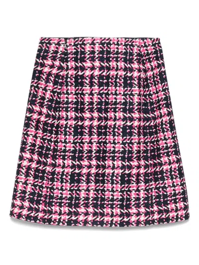 Pre-owned Prada 2000s Pockets Prince Of Wales Skirt In Blue