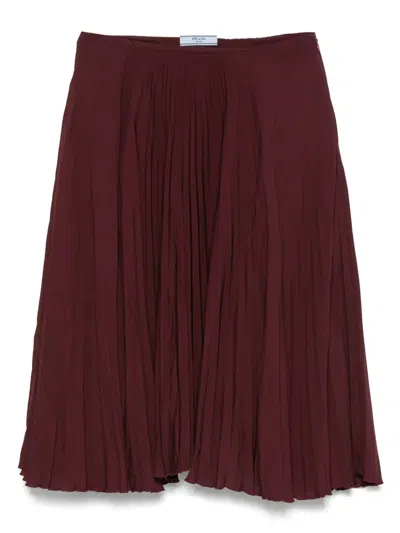 Pre-owned Prada 2000s Pleated Skirt In Red