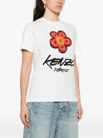 Kenzo T-shirt In Cotone Bianco  Donna In White
