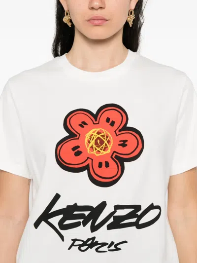 Kenzo T-shirt In Cotone Bianco  Donna In White
