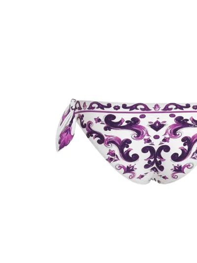 Dolce & Gabbana Maiolica-print Bikini Set In Purple