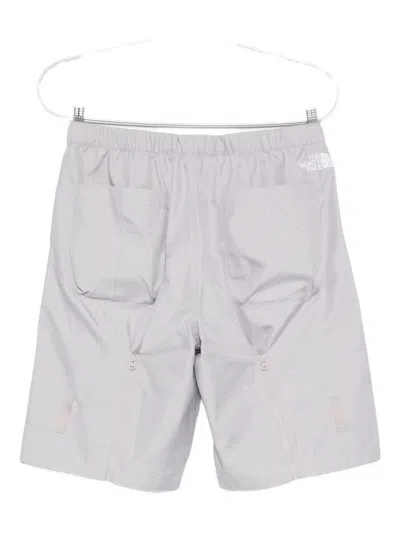 The North Face Checked Zip-pocket Shorts In Gray