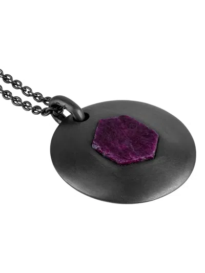 Parts Of Four Ruby-set Disc Necklace In Black