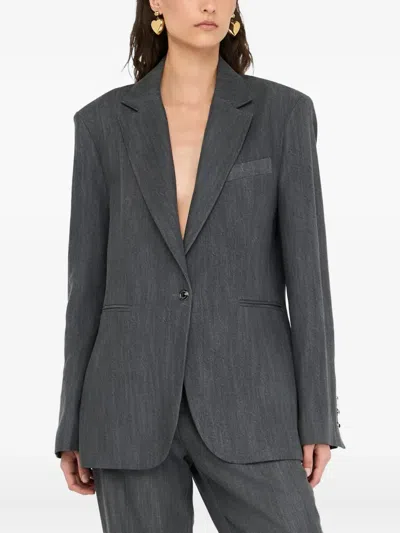 Liu •jo Single-breasted Blazer In Gray