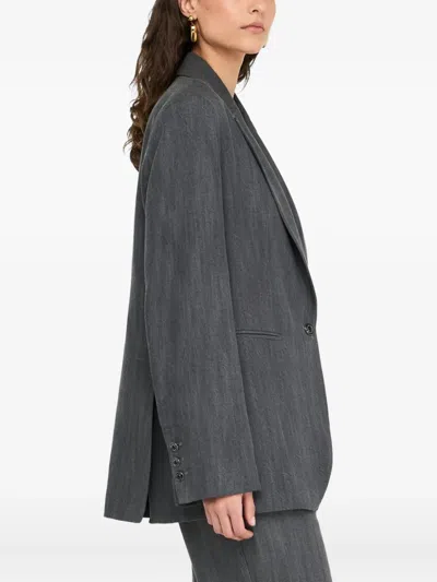 Liu •jo Single-breasted Blazer In Gray