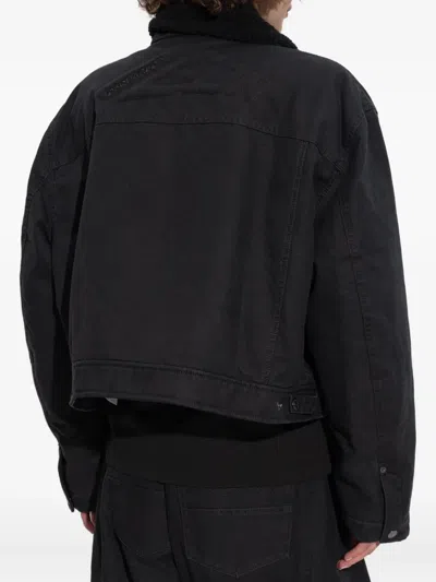 Dsquared2 Flap-pocket Sherpa-collar Jacket In Black