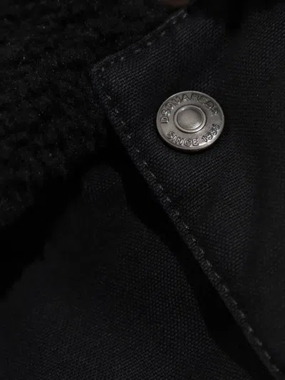 Dsquared2 Flap-pocket Sherpa-collar Jacket In Black