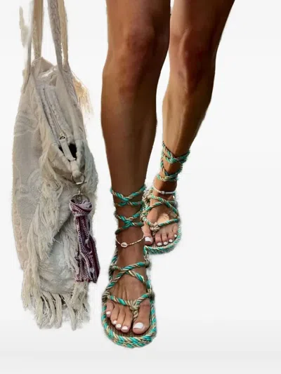 Nomadic State Of Mind Rope-tie Sandals In Green