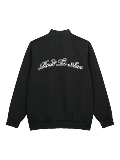 Rta Embroidered-logo Cardigan In Black
