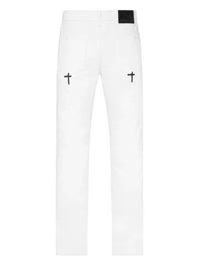 Rta Cross-print Jeans In White