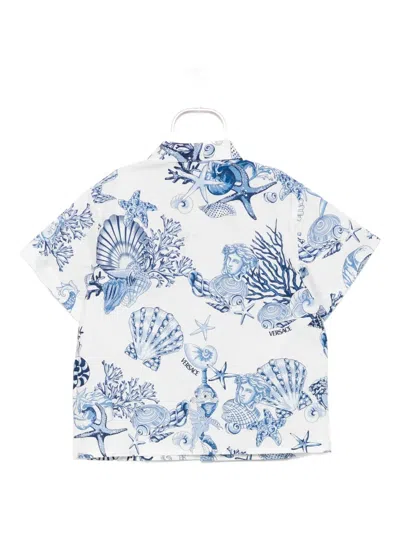 Versace Coral Theatre Shirt In Blue