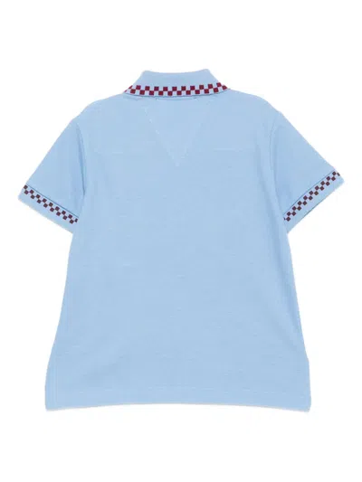 Versace 90s Vintage Logo Polo Shirt In Blue
