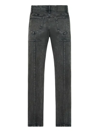 Rta Coated-effect Panel Jeans In Gray