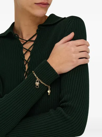 Ferragamo Padlock Charm Bracelet In Gold