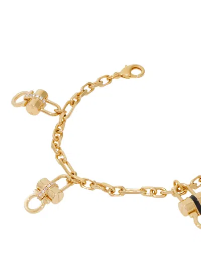 Ferragamo Padlock Charm Bracelet In Gold