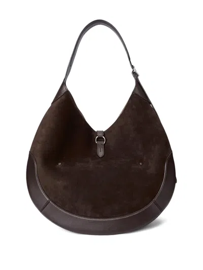 Polo Ralph Lauren Large Polo Id Suede Shoulder Bag