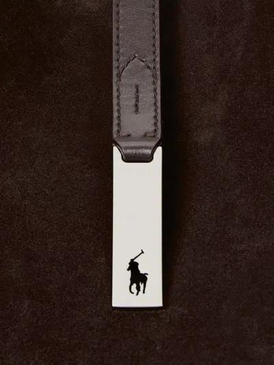 Polo Ralph Lauren Large Polo Id Suede Shoulder Bag