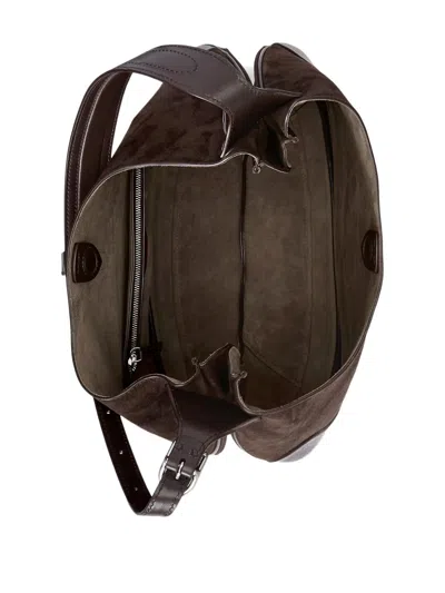 Polo Ralph Lauren Large Polo Id Suede Shoulder Bag