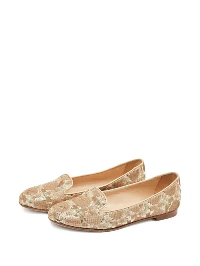 Pre-owned Dior 2024 Sequined Suede Slippers In Neutral