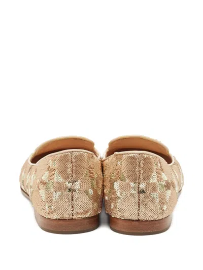 Pre-owned Dior 2024 Sequined Suede Slippers In Neutral